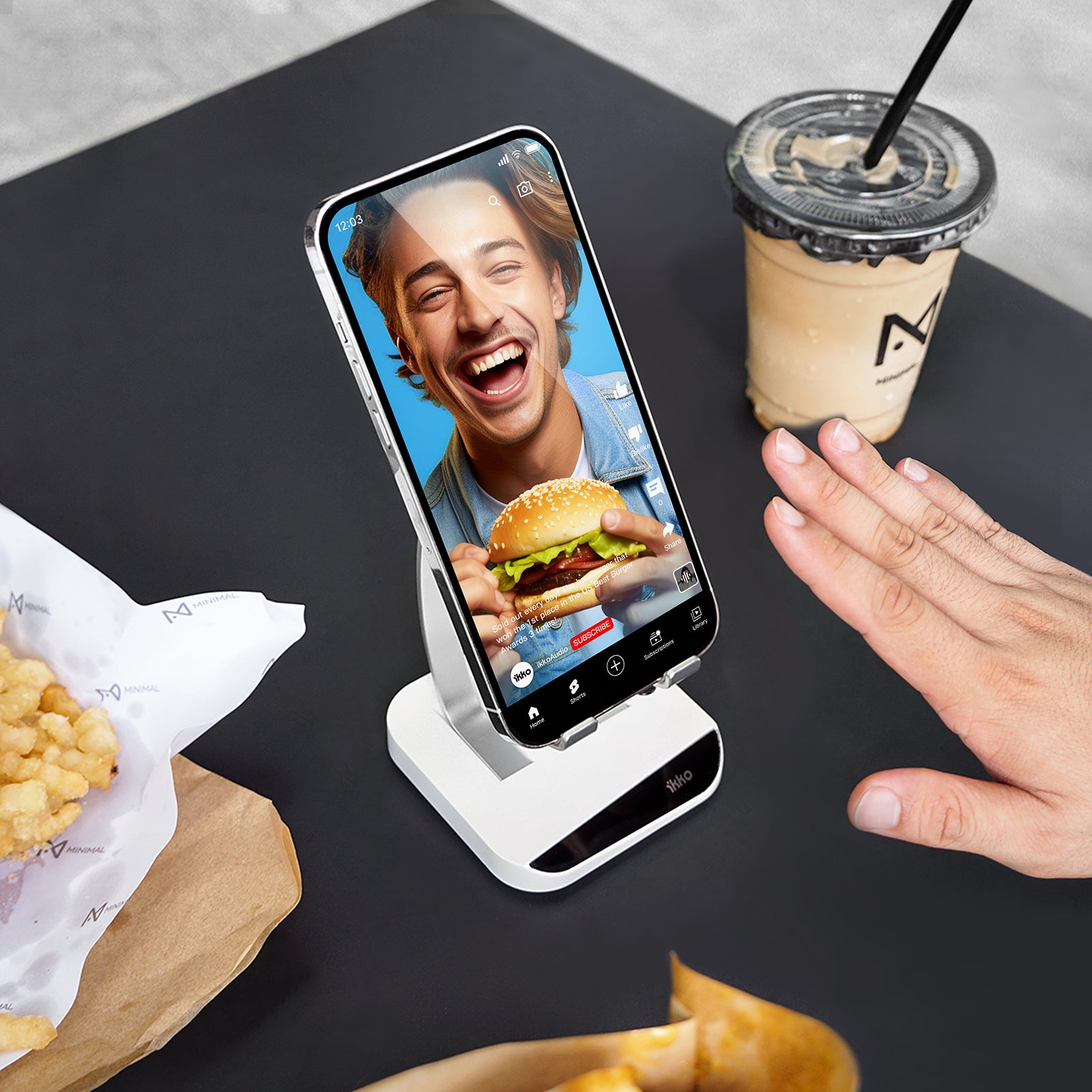 Air Swipe - Touchless Control Phone Stand