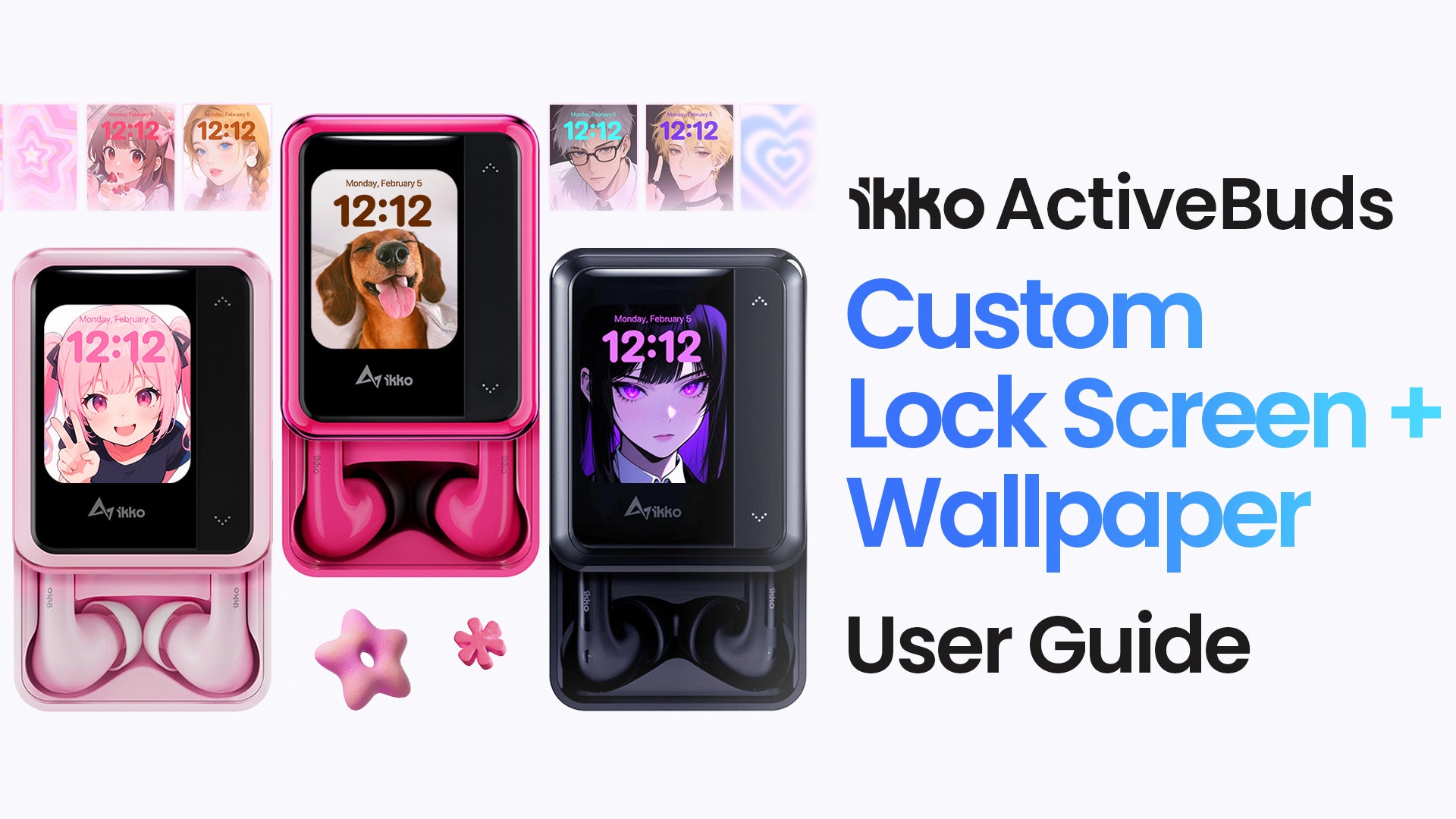 Ikko audio Activebuds 最新版 ActiveBuds: AI-Smart Earphones with ViVid Touchscreen | iKKO
